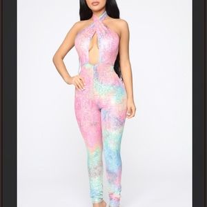 Fashion Nova: Stay Glistening Halter Jumpsuit